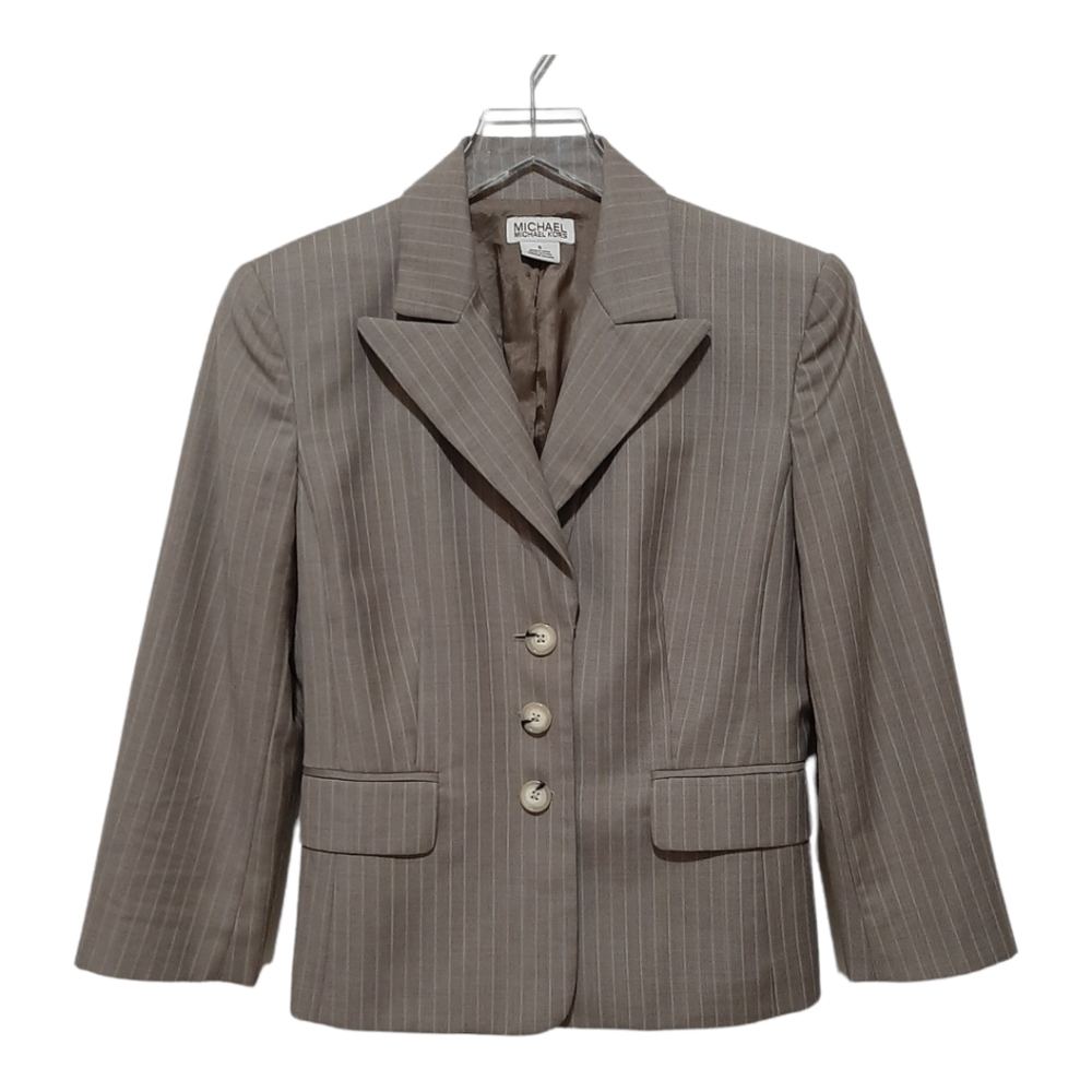 Michael Kors Pinstripe Tan Blazer Size 8